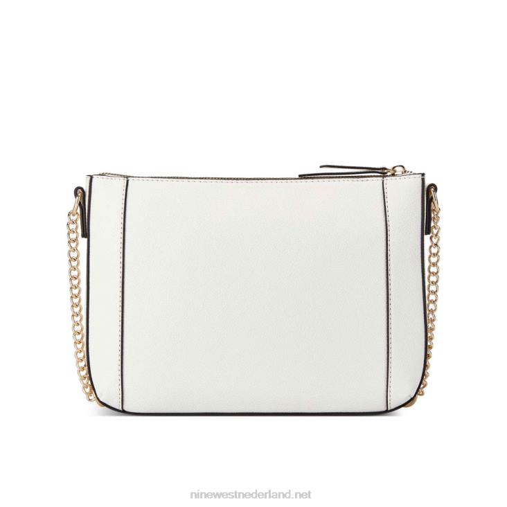 crossbody met ritssluiting aan de bovenzijde van basilicum Nine West 62LB2432 optisch wit microkiezelsteentje