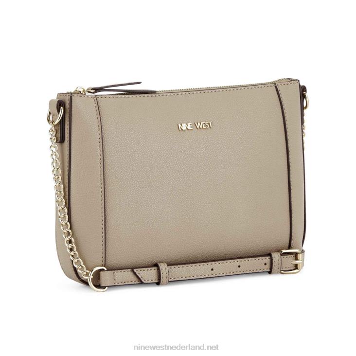 crossbody met ritssluiting aan de bovenzijde van basilicum Nine West 62LB2433 puimsteen