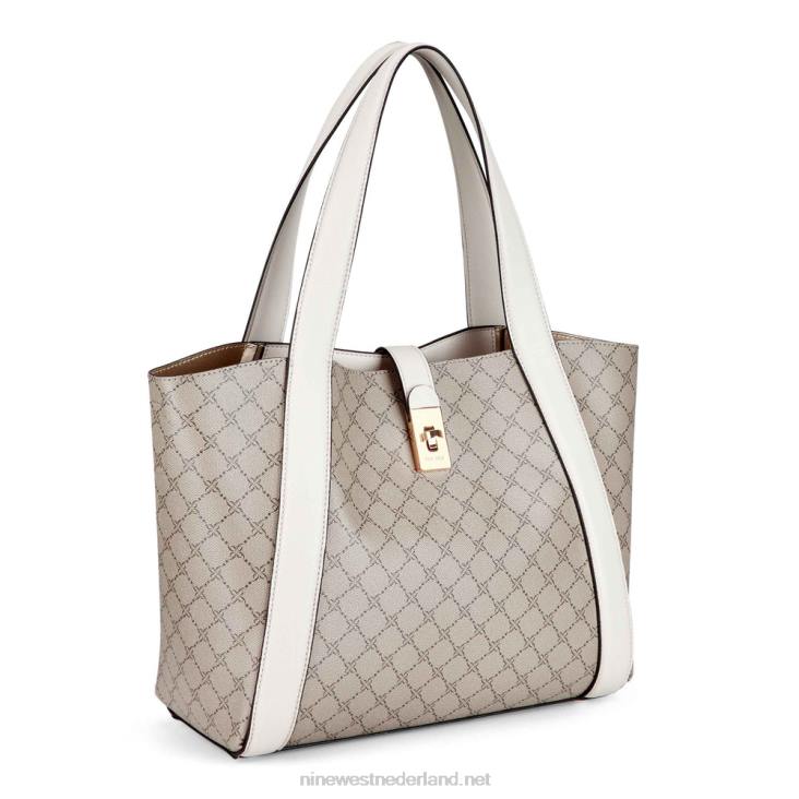 meer 2 in 1 draagtas Nine West 62LB2525 beige logo/melk