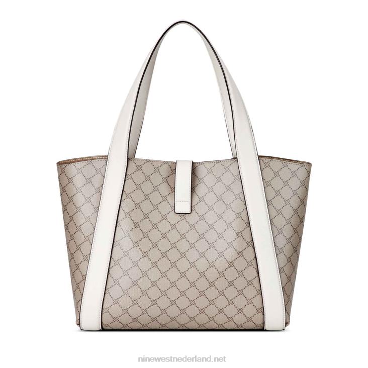 meer 2 in 1 draagtas Nine West 62LB2525 beige logo/melk