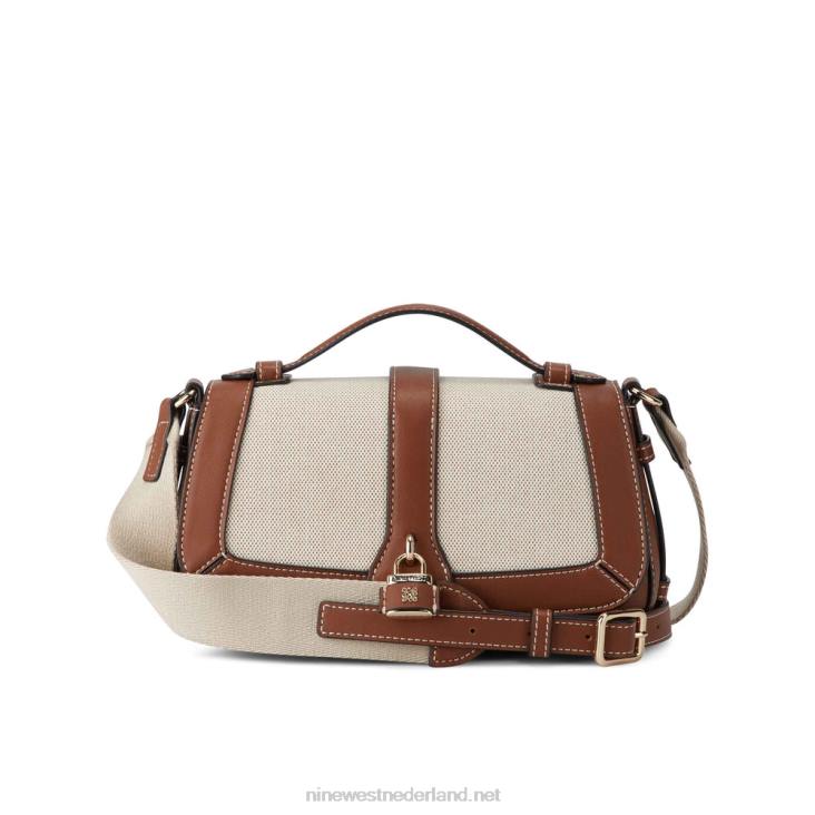 shirin klep crossbody Nine West 62LB2541 zadelbruin canvas