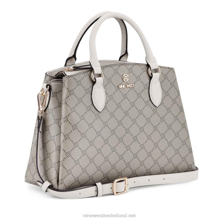 zenith kleine schoudertas met drie compartimenten Nine West 62LB2550 beige logo/melk