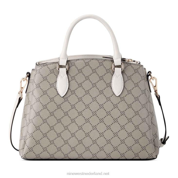 zenith kleine schoudertas met drie compartimenten Nine West 62LB2550 beige logo/melk