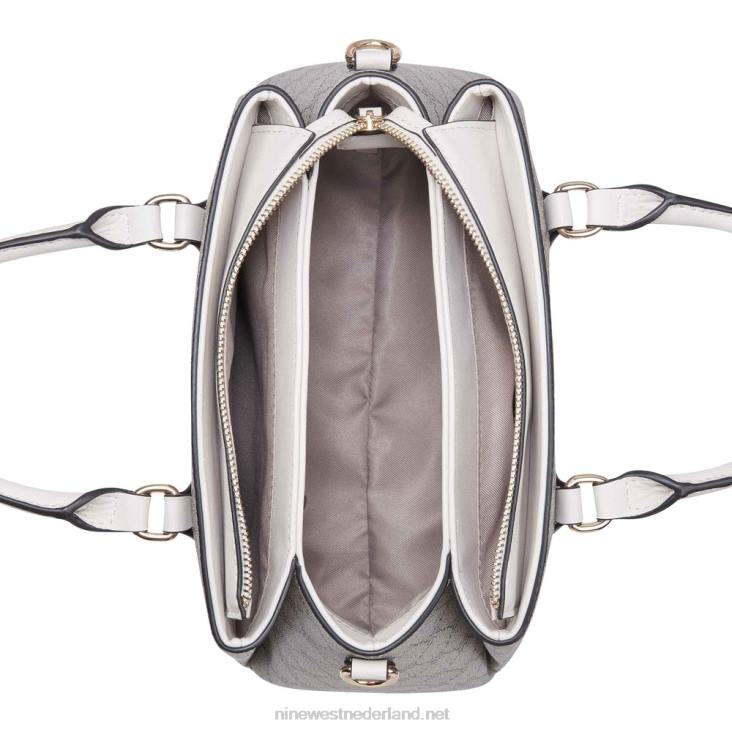 zenith kleine schoudertas met drie compartimenten Nine West 62LB2550 beige logo/melk