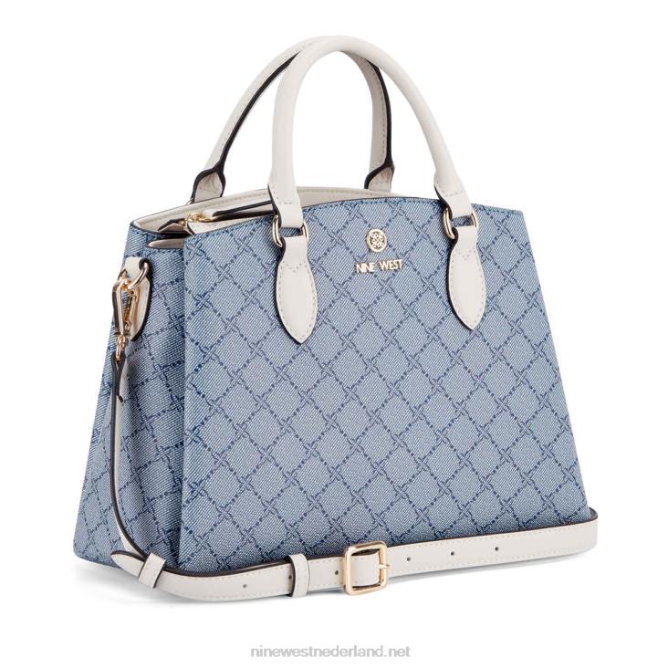 zenith kleine schoudertas met drie compartimenten Nine West 62LB2552 chambray-logo/melk