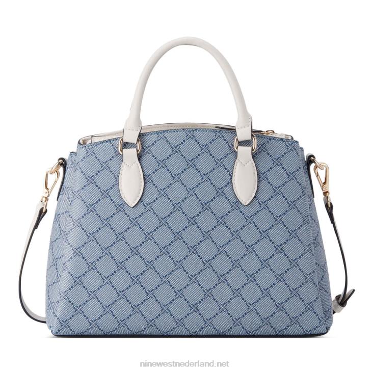 zenith kleine schoudertas met drie compartimenten Nine West 62LB2552 chambray-logo/melk