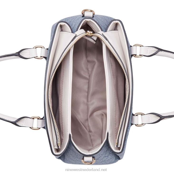 zenith kleine schoudertas met drie compartimenten Nine West 62LB2552 chambray-logo/melk